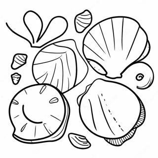 Colorful Seashells Under The Sun Coloring Page 2592-2120