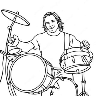 Colorful Drummer Coloring Page 26032-20905