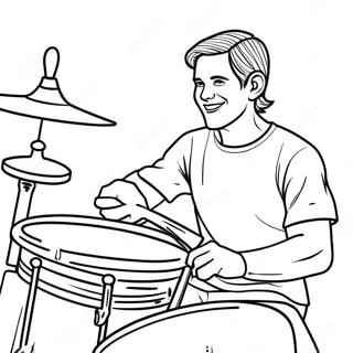 Colorful Drummer Coloring Page 26032-20906