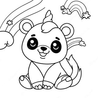 Cute Unicorn Panda With Rainbow Coloring Page 26394-21189