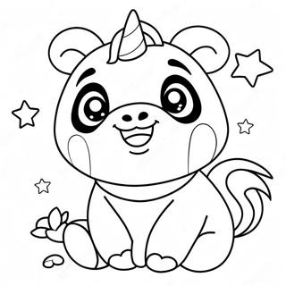 Cute Unicorn Panda With Rainbow Coloring Page 26394-21191