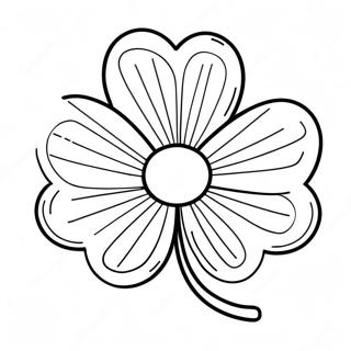 Good Luck Four Leaf Clover Coloring Page 26774-21496