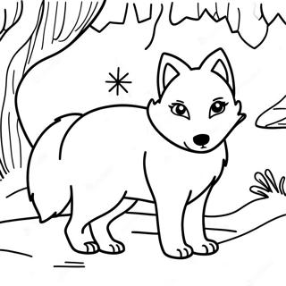 Playful Arctic Fox In Snow Coloring Page 26794-21513