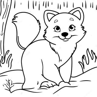 Playful Arctic Fox In Snow Coloring Page 26794-21514