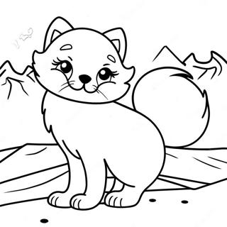 Playful Arctic Fox In Snow Coloring Page 26794-21516