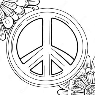 60s Peace Sign Coloring Page 26964-21646