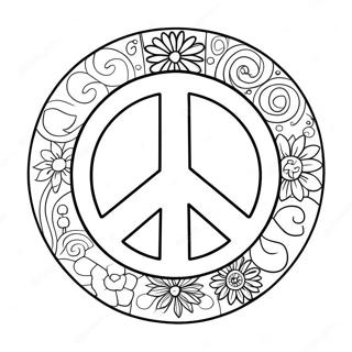 60s Peace Sign Coloring Page 26964-21647