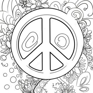 60s Peace Sign Coloring Page 26964-21648