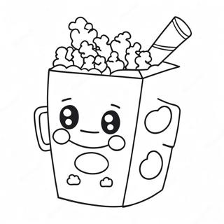 Cute Cartoon Popcorn Bucket Coloring Page 2727-2217