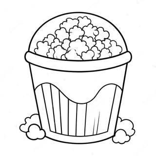 Cute Cartoon Popcorn Bucket Coloring Page 2727-2219