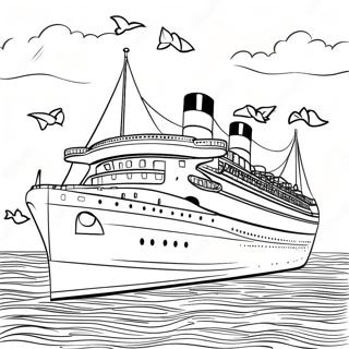 Majestic Britannic Ocean Liner Coloring Page 27294-21904