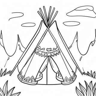 Colorful Teepee In Nature Coloring Page 27544-22091