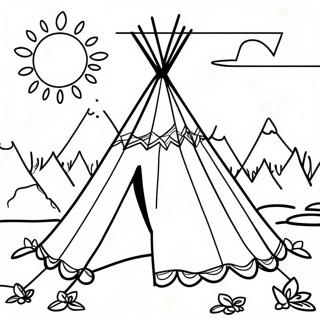 Colorful Teepee In Nature Coloring Page 27544-22092