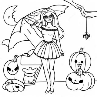 Halloween Barbie Coloring Page 27883-22353