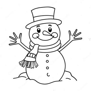 Cheerful Snowman With Scarf Coloring Page 28304-22681