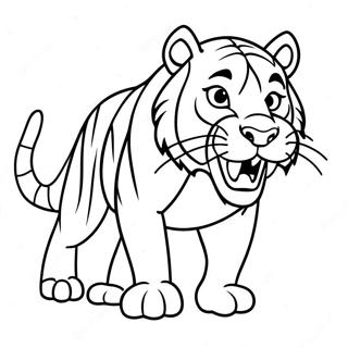 Playful Saber Tooth Tiger Coloring Page 28324-22704