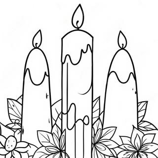 Festive Kwanzaa Candles Coloring Page 2837-2307