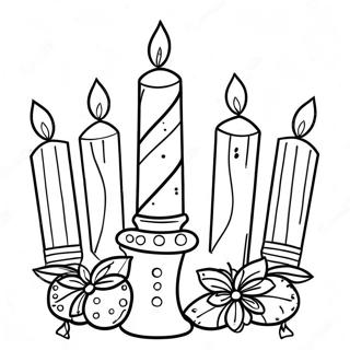 Festive Kwanzaa Candles Coloring Page 2837-2308