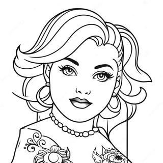Tattoo Pin Up Girl Coloring Page 28393-22751