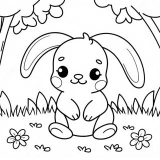 Cute Baby Bunny In The Garden Coloring Page 28464-22809