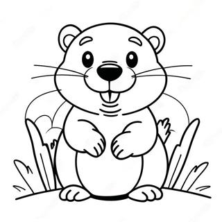 Cute Beaver With A Big Smile Coloring Page 28974-23219