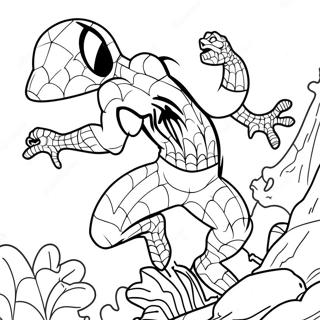 Spiderman Lizard Battle Coloring Page 29113-23330