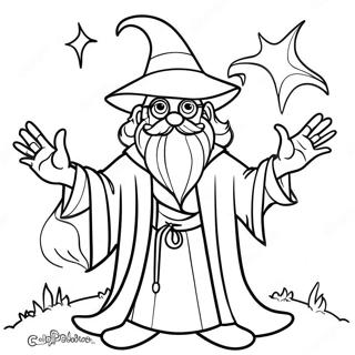 Magical Wizards Casting Spells Coloring Page 29374-23536