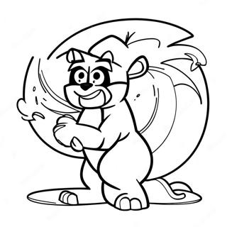 Taz With Spinning Tornado Coloring Page 29524-23653