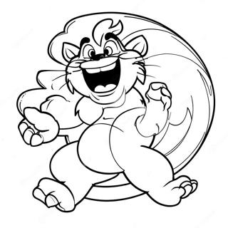 Taz With Spinning Tornado Coloring Page 29524-23656
