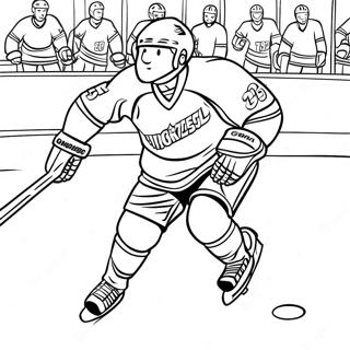 Hockey Player Skating Fast Coloring Page 301-242