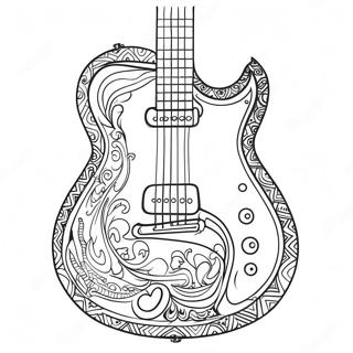 Guitar Coloring Page 3026-2455