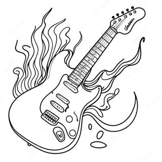 Electric Guitar Rocking Out Coloring Page 3027-2463