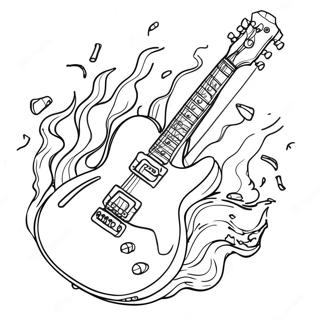 Electric Guitar Rocking Out Coloring Page 3027-2464