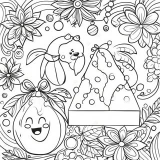 Festive Holiday Cards Coloring Page 31284-25070