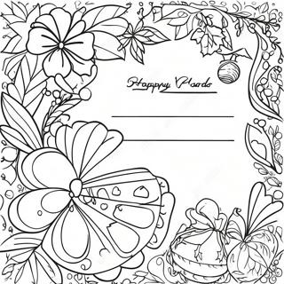 Festive Holiday Cards Coloring Page 31284-25072