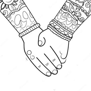 Best Friends Holding Hands Coloring Page 31313-25073