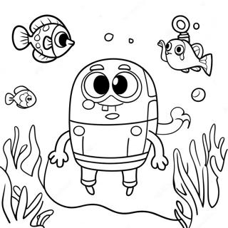 Cute Baby Spongebob Underwater Coloring Page 31664-25353