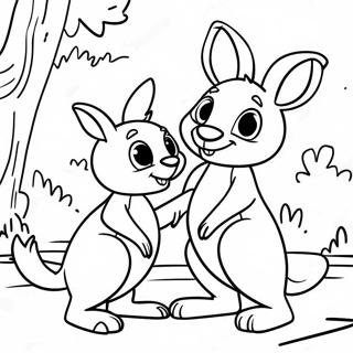 Playful Kanga And Roo Coloring Page 32424-25961