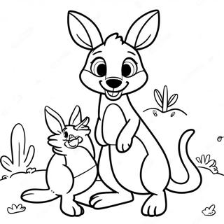 Playful Kanga And Roo Coloring Page 32424-25962