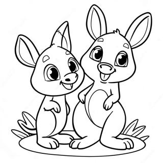 Playful Kanga And Roo Coloring Page 32424-25963