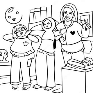 Pajama Party Coloring Page 32443-25981