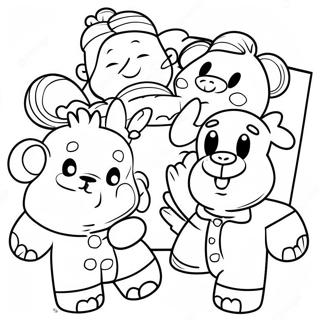 Cozy Pajama Party Friends Coloring Page 32444-25977
