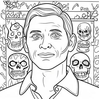 Creepy Serial Killer Portrait Coloring Page 32654-26145