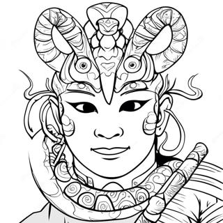Obanai Iguro With Serpent Mask Coloring Page 32794-26257