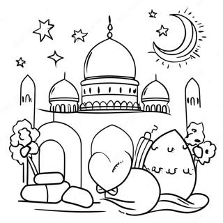 Colorful Eid Celebration Coloring Page 3297-2677