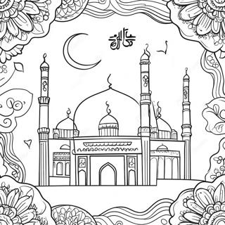 Colorful Eid Celebration Coloring Page 3297-2679