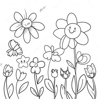 Spring Flowers Coloring Page 3306-2684