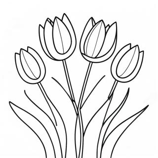 Colorful Tulips In Bloom Coloring Page 3307-2687