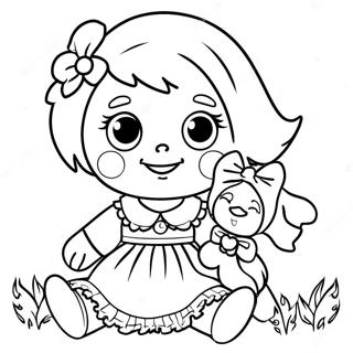 Raggedy Ann With Her Doll Coloring Page 33264-26623