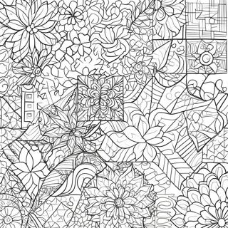 Geometric Quilt Patterns Coloring Page 3327-2700